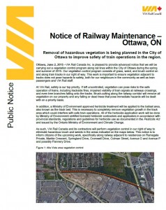 Notice of Railway Maintenance (Hazardous Vegetation)