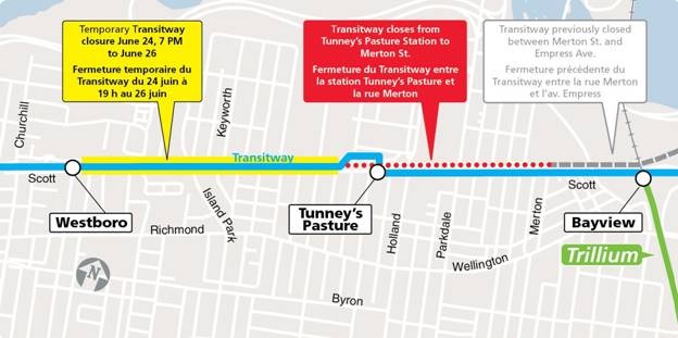 June 2016 transitway construction map