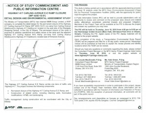 Notice of Study Commencement - Carling EB Onramp closure